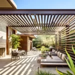 pergola kayu teras