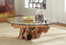 meja kayu unik